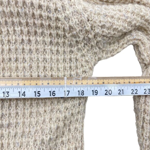 Vintage Long Wool Button Down Coat Jacket Cardigan Cable Knit Women's Medium - Picture 6 of 10